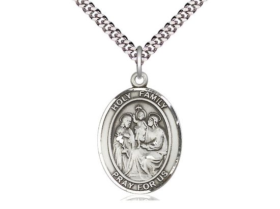Holy Family Oval Medal 24&quot; Chain
