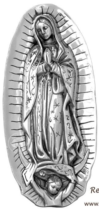 14" Our Lady of Guadalupe Pewter Wall Plaque