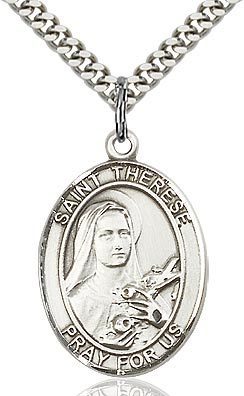 St. Therese of Lisieux Sterling Medal with Chain