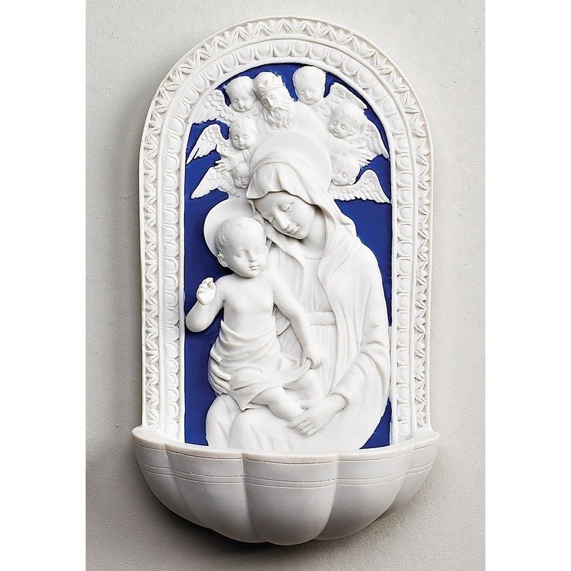 Della Robbia Madonna &amp; Child Holy Water Font