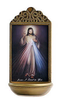 6&quot; Divine Mercy Holy Water Font