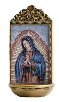 Our Lady of Guadalupe 6&quot; Holy Water Font