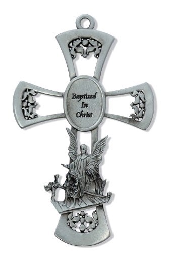 Baptized in Christ Guardian Angel Cross 6&quot;
