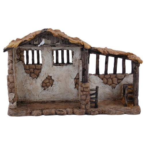 Real Life Nativity Set Lighted Stable - 7&quot; Scale