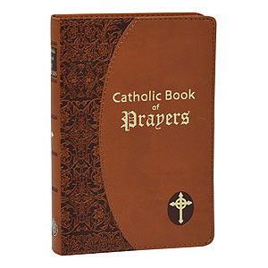 CATHOLIC BOOK OF PRAYERS- BROWN, IMITATION LEATHER TAN IN LARGE PRINT