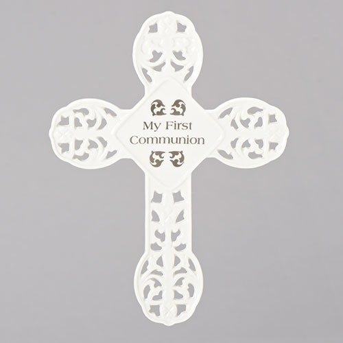 8.25&quot;H COMMUNION WALL CROSS PORCELAIN