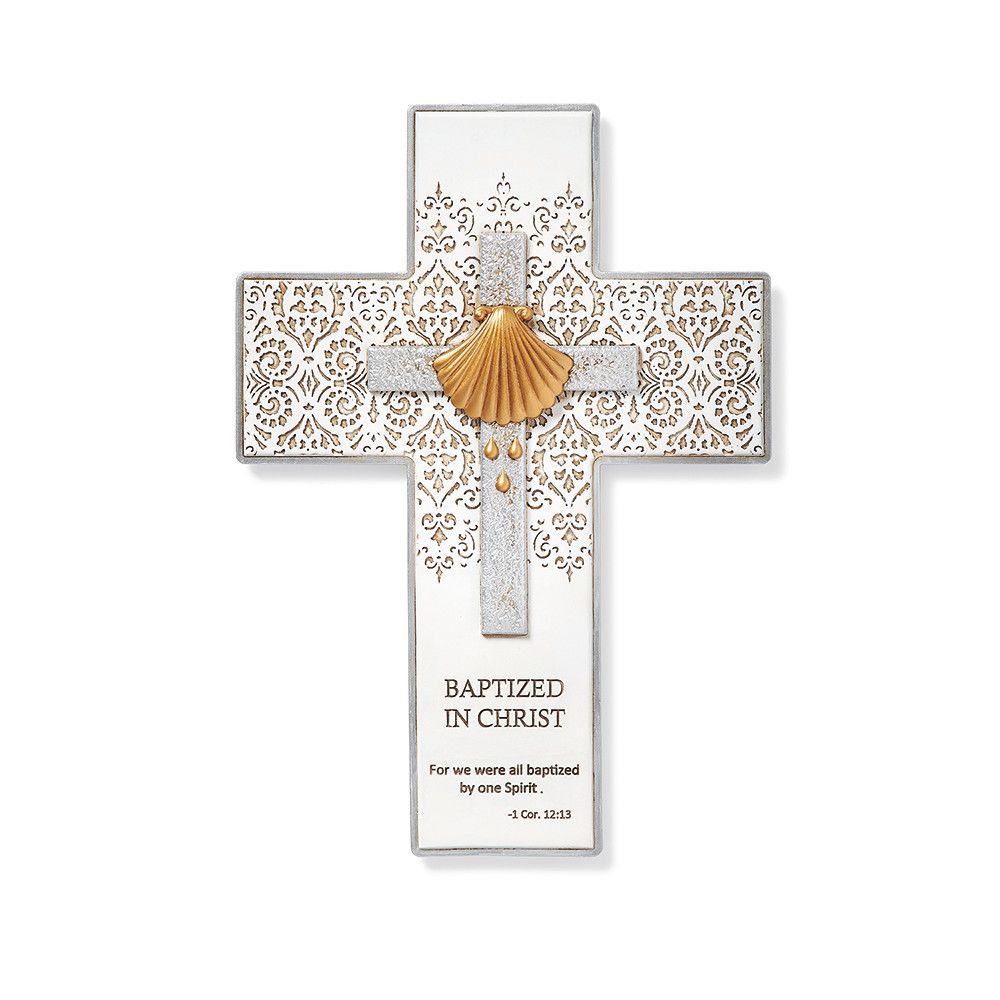 9"H BAPTISM WALL CROSS