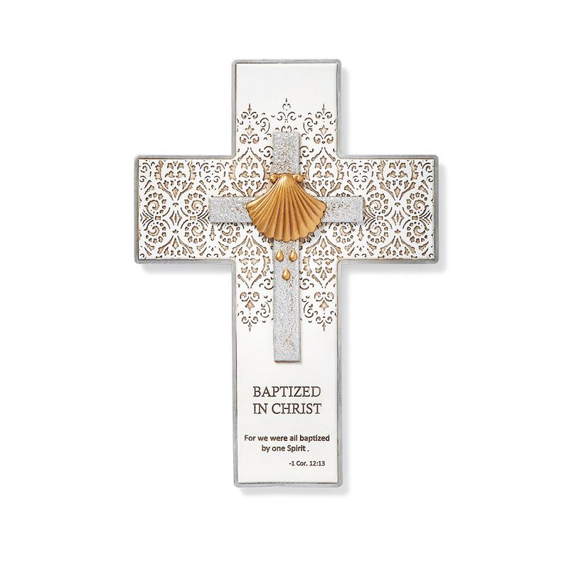 9"H BAPTISM WALL CROSS