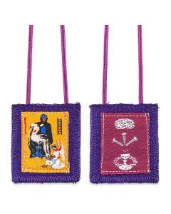 1 3/4" x 2" Benediction and Protection Purple Wool Scapular