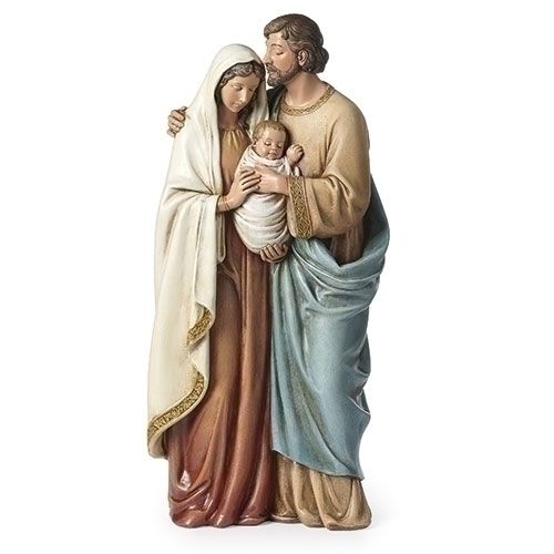 13" HOLY FAMILY,  JOSEPH KISS MARY'S HEAD FIGURE