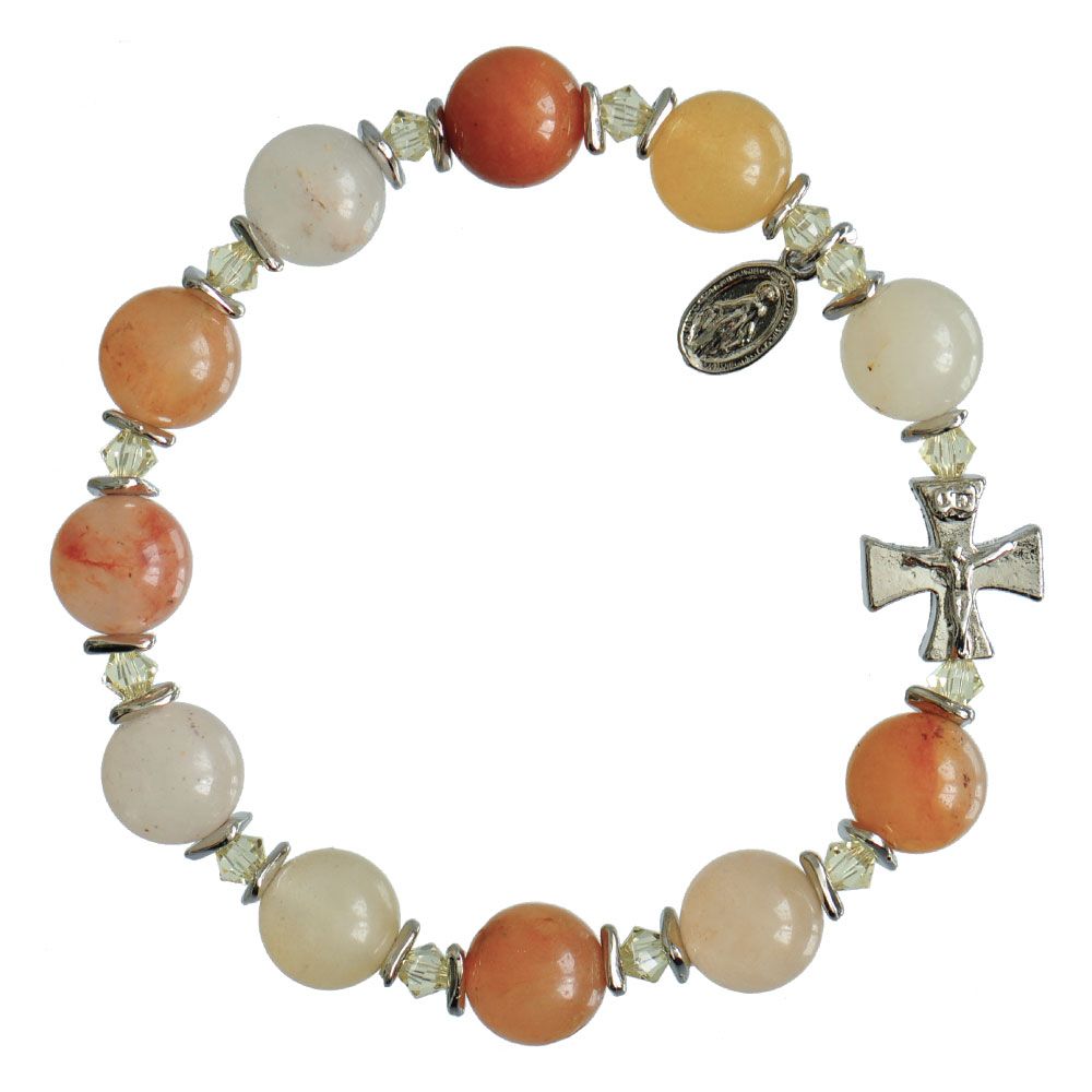 10mm Gold Jade Rosary Bracelet