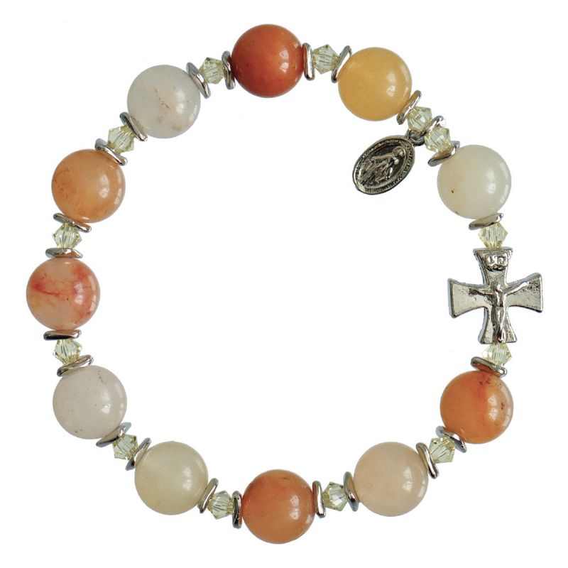 10mm Gold Jade Rosary Bracelet