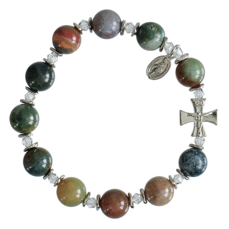 Multicolor Onyx Rosary Bracelet - 10mm Beads