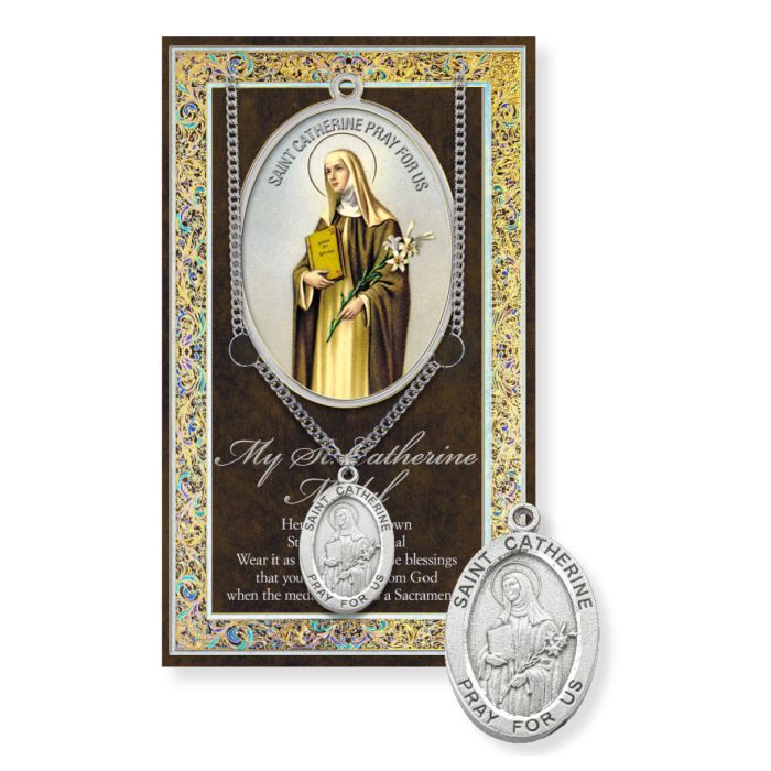 Saint Catherine of Siena Genuine Pewter Medal