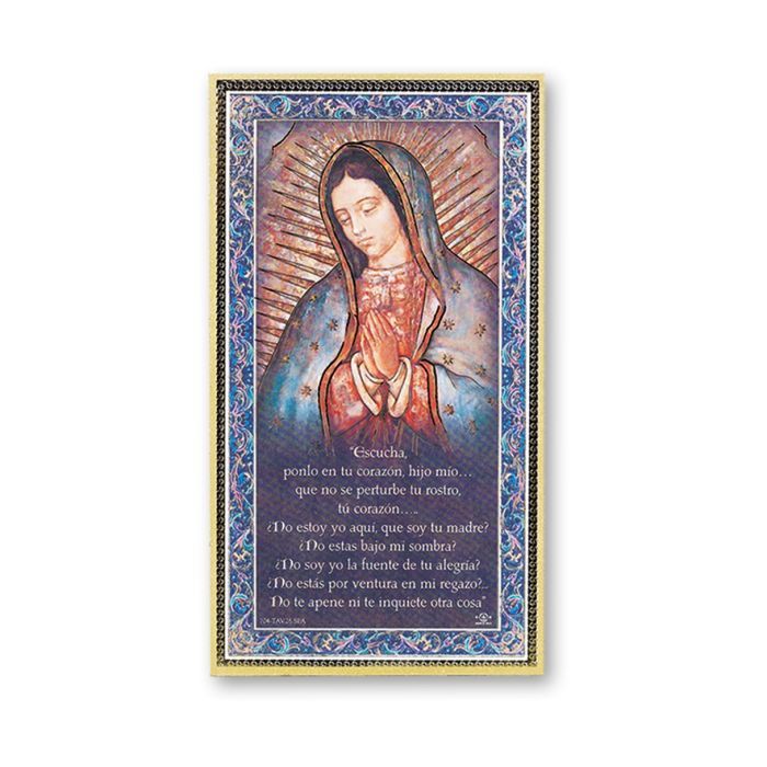 Nuestra Señora de Guadalupe Placa de Madera with Prayer in Spanish