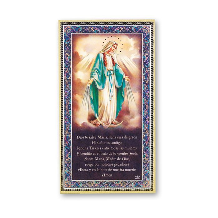 Nuestra Señora de Gracia- Milagrosa Placa de Madera with Prayer in Spanish