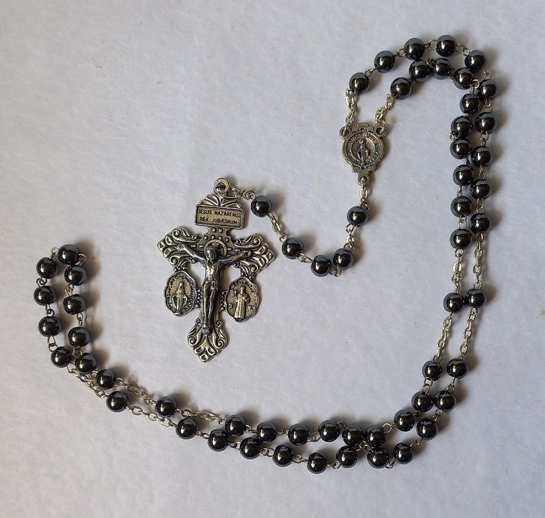 Warfare Hematite Rosary Paracord Rosario De Guerra