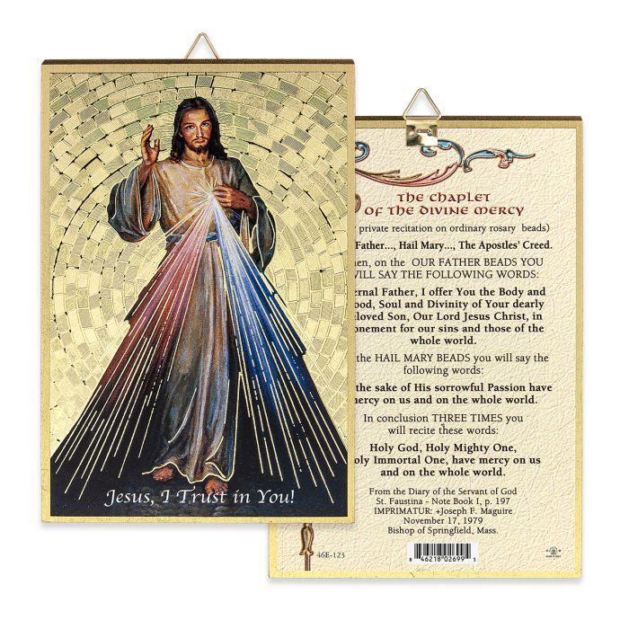 4" x 6" Gold Foil Divine Mercy Mosaic Plaque