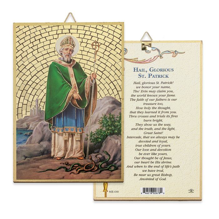 4" x 6" Gold Foil Saint Patrick Mosaic Plaque