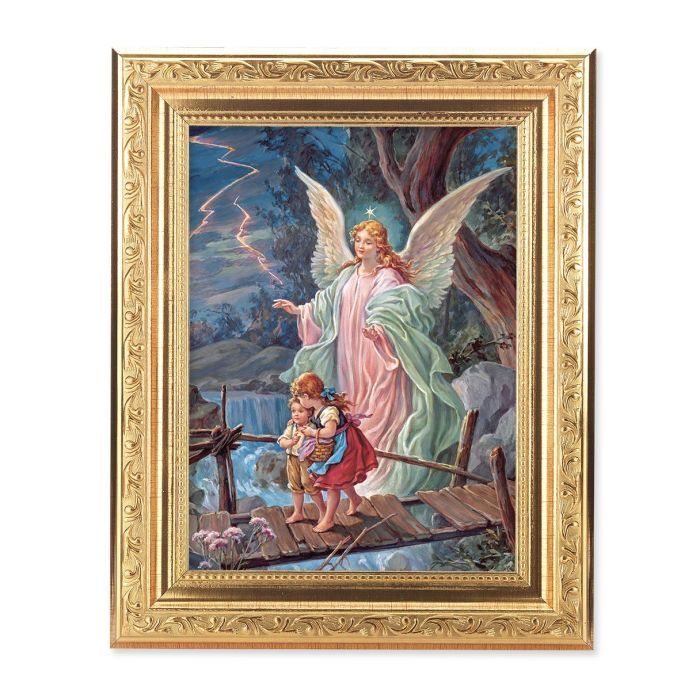 Guardian Angel Gold-Leaf Frame 8-1/4" x 10-1/4"
