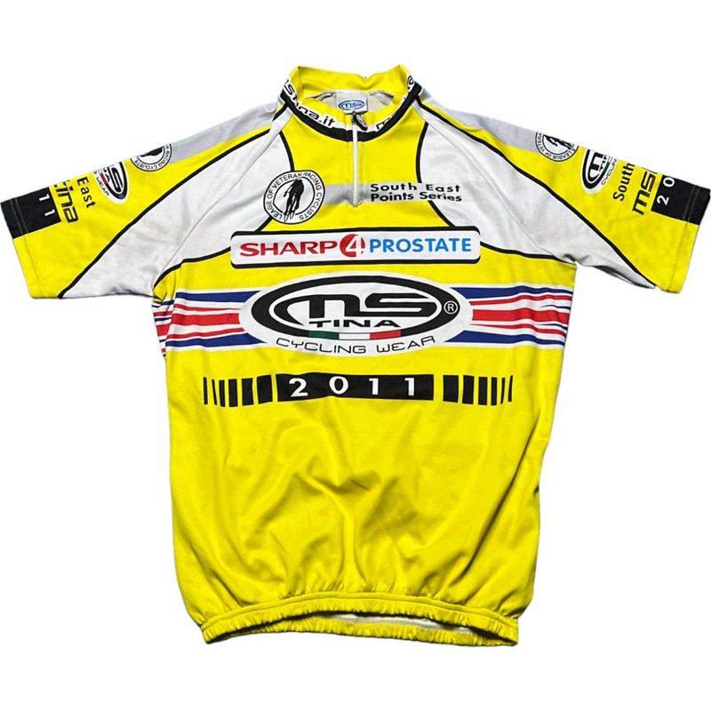 MS TINA SPONSORED yellow men's  cycling jersey 36 chest