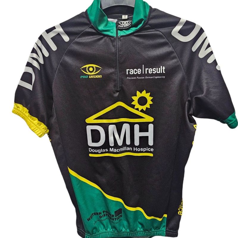 DOUGLAS MACMILLAN HOSPICE black M skin tight cycling jersey 42 chest