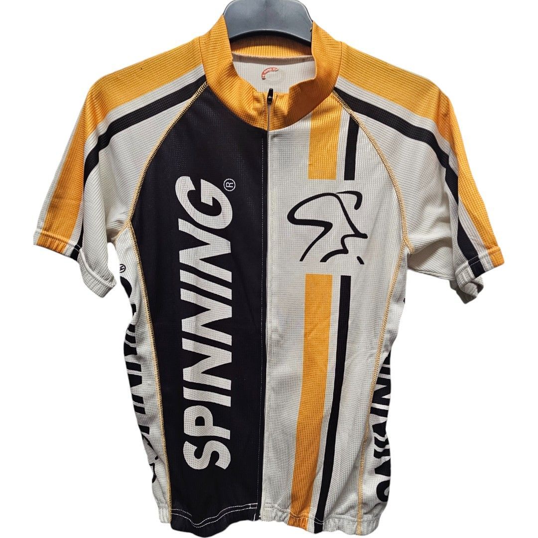 SPINNING white men's skin tight cycling jersey 36 chest