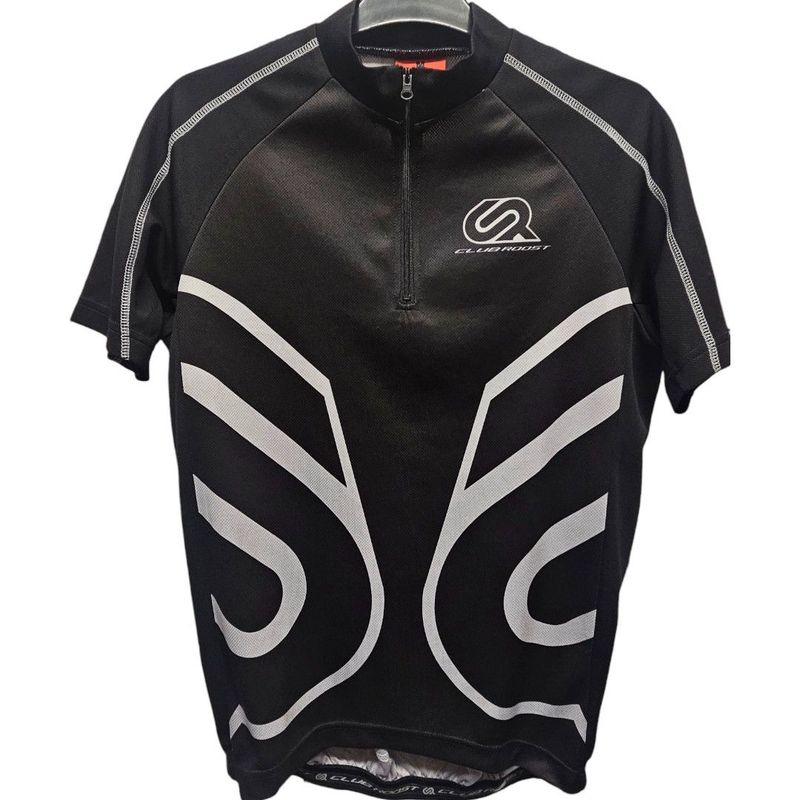 Club Roost men's black cycling jersey 34 chest