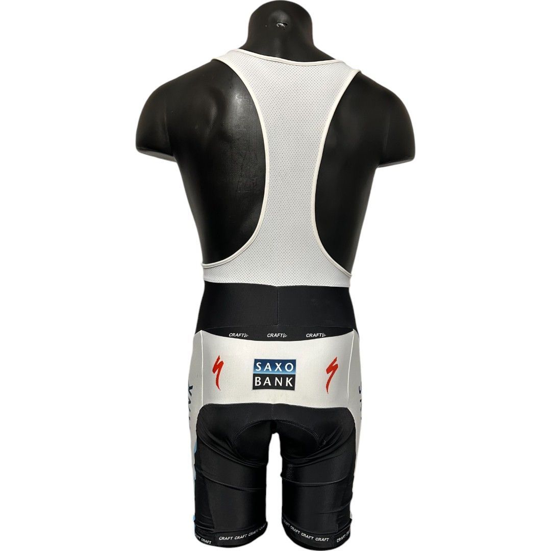 REPLICA Saxobank Men's white preworn Cycling Bib Short fits 36 waist