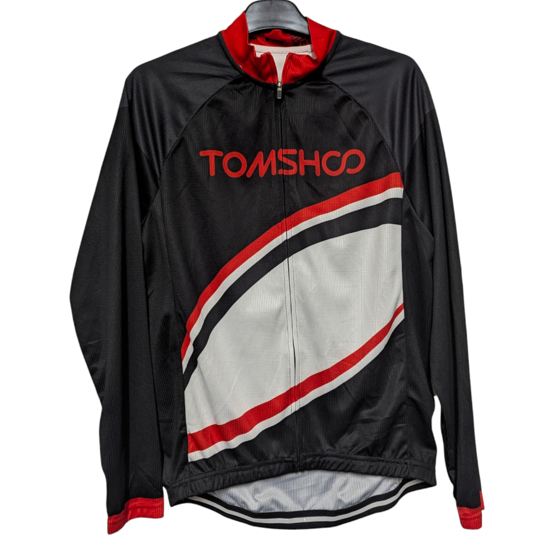 Tomshoo men's Small black lightweight cycling jersey 38 chest