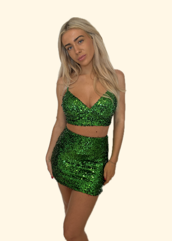 Glitter Rok Groen (Petite)