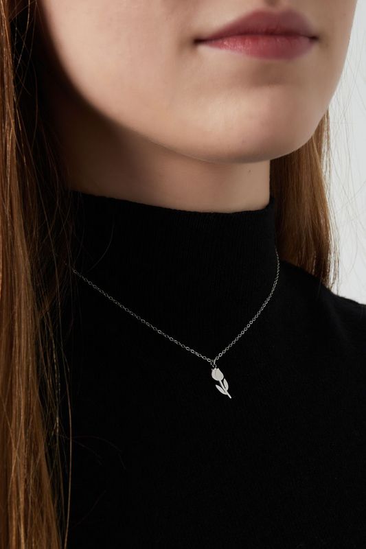 TULPEN KETTING ZILVER/ GOUD