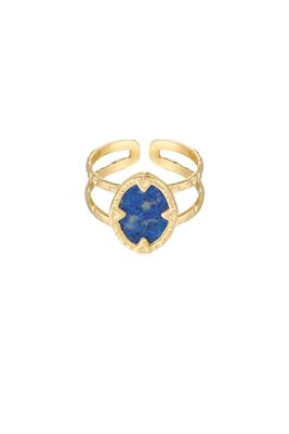 RING MET STEEN GOUD/BLAUW