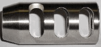 3 Port Small Maxi Muzzle Brake - 416 Brushed Stainless Steel