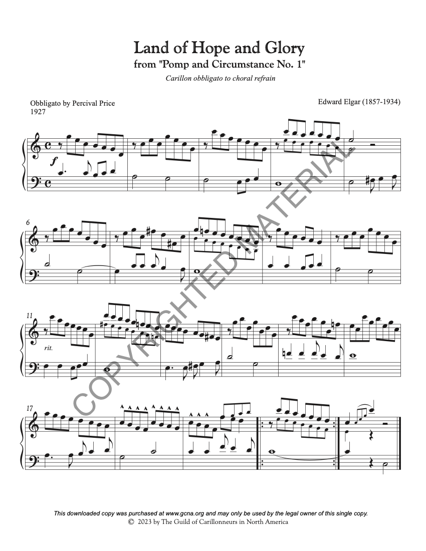 Land of Hope and Glory (Price obbligato)