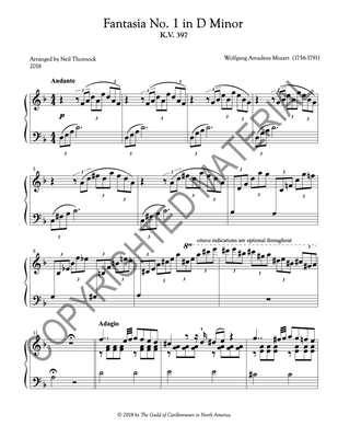 [PDF] Fantasia No. 1 in D Minor, K. 397