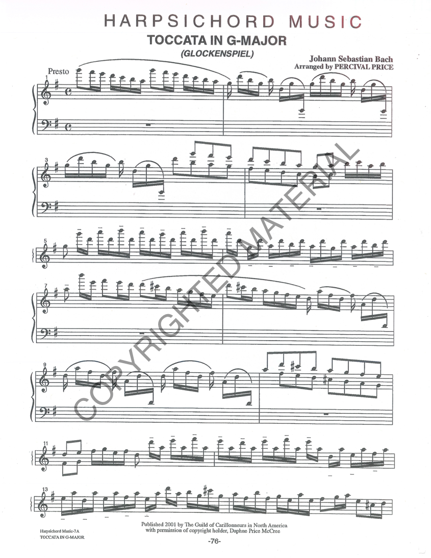 [PDF] Toccata in G Major (harpsichord)