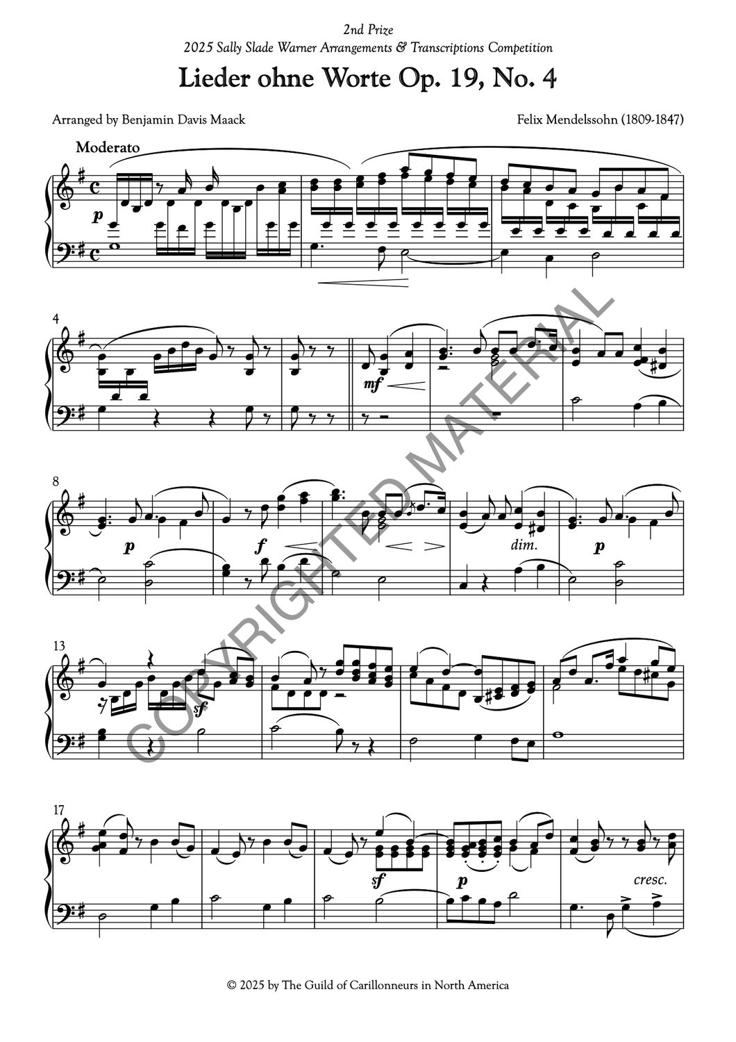 [PDF] Lieder ohne Worte, Op. 14, No. 4