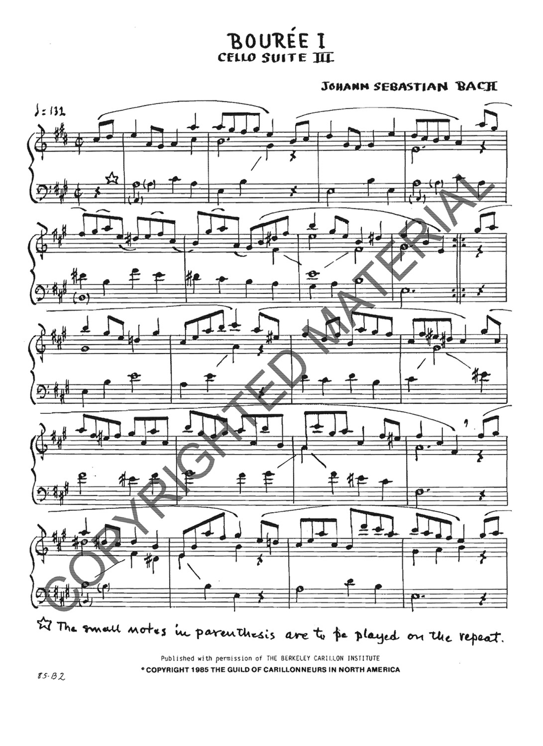 [PDF] Bouree I and II (Cello Suite III)
