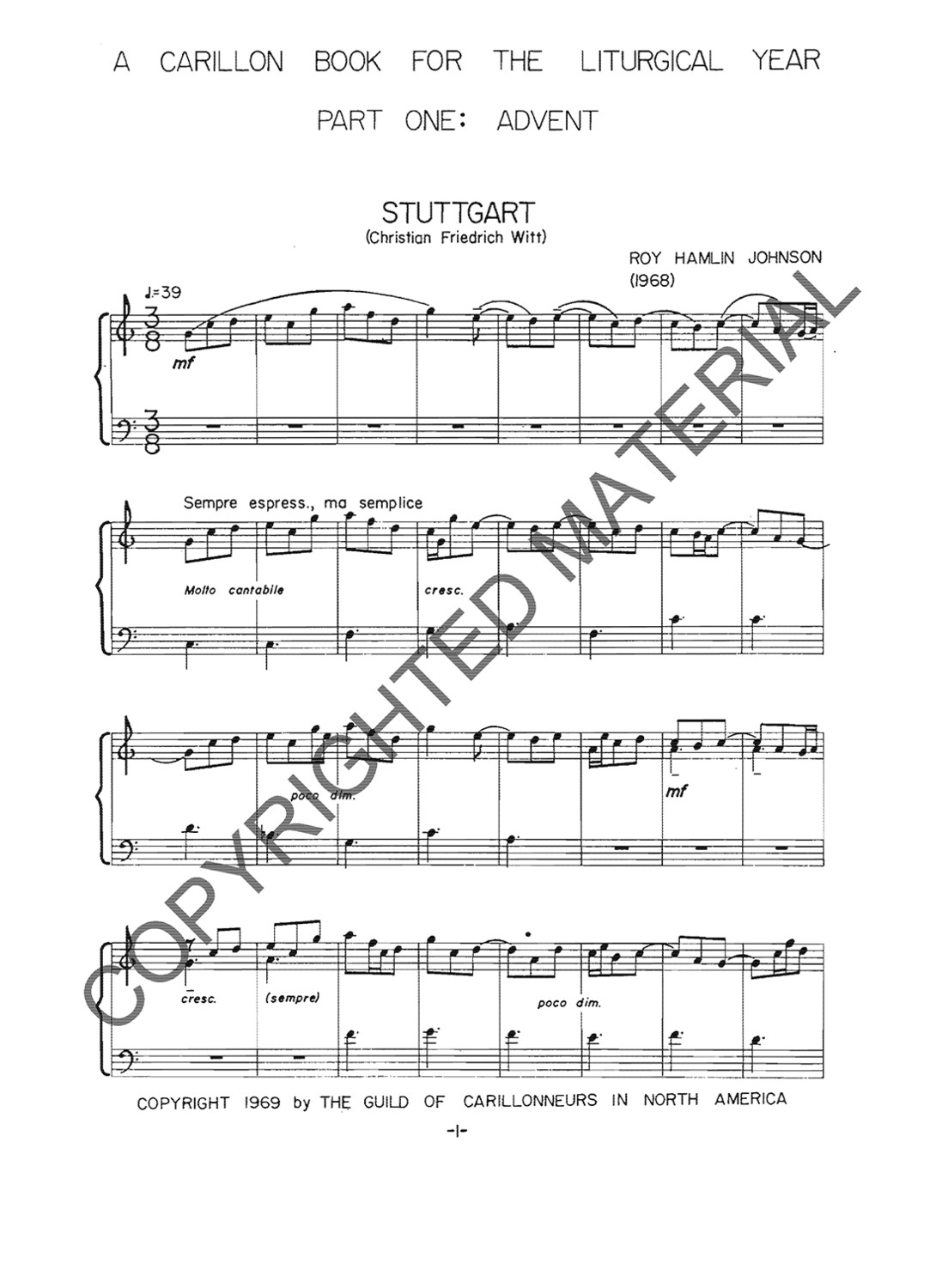 [PDF] A Carillon Book for the Liturgical Year, Part One: Advent