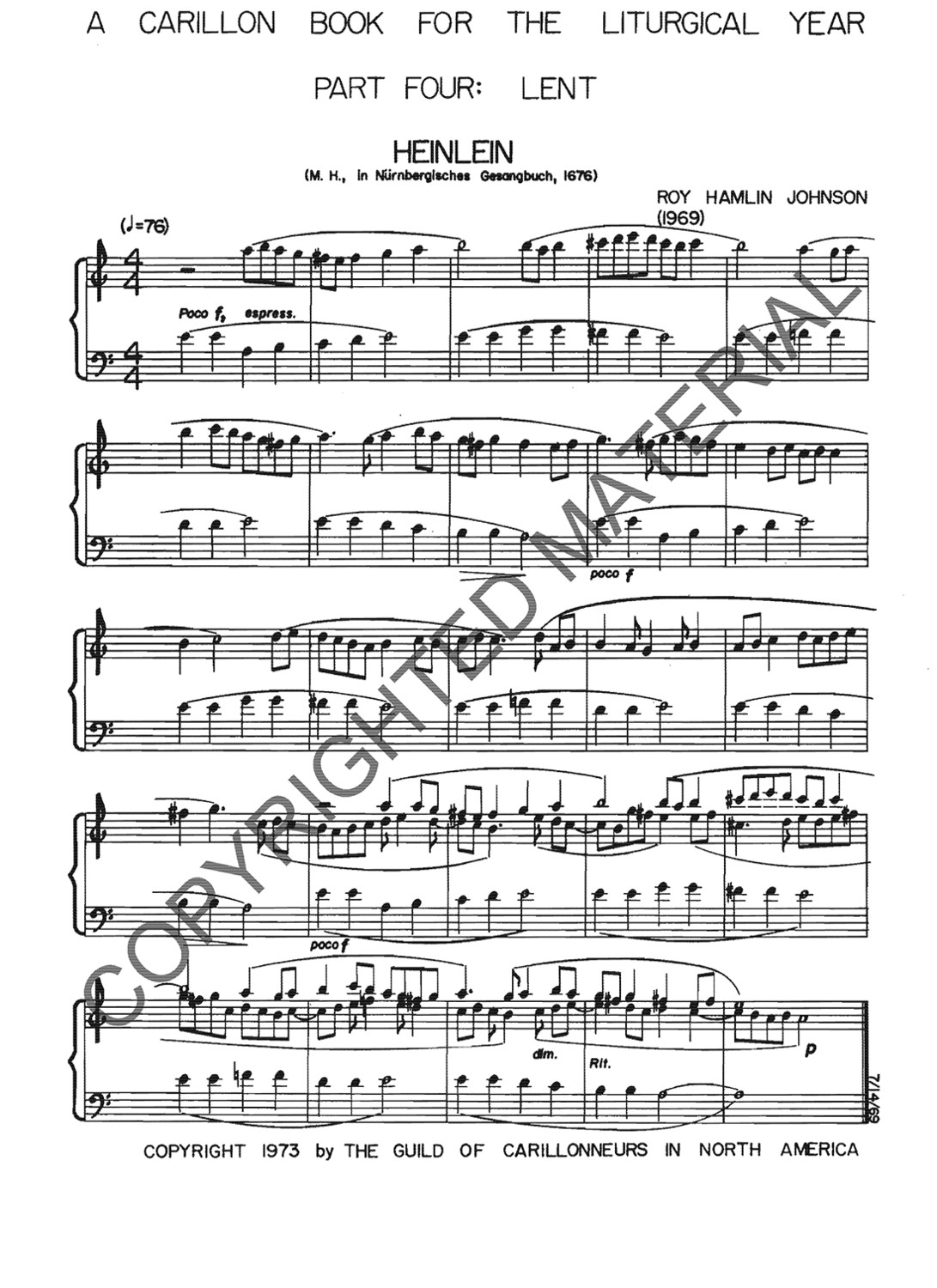 [PDF] A Carillon Book for the Liturgical Year, Part Four: Lent