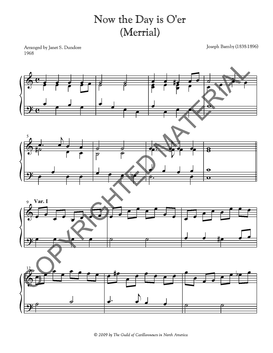 [PDF] Now the Day Is O&#39;er
