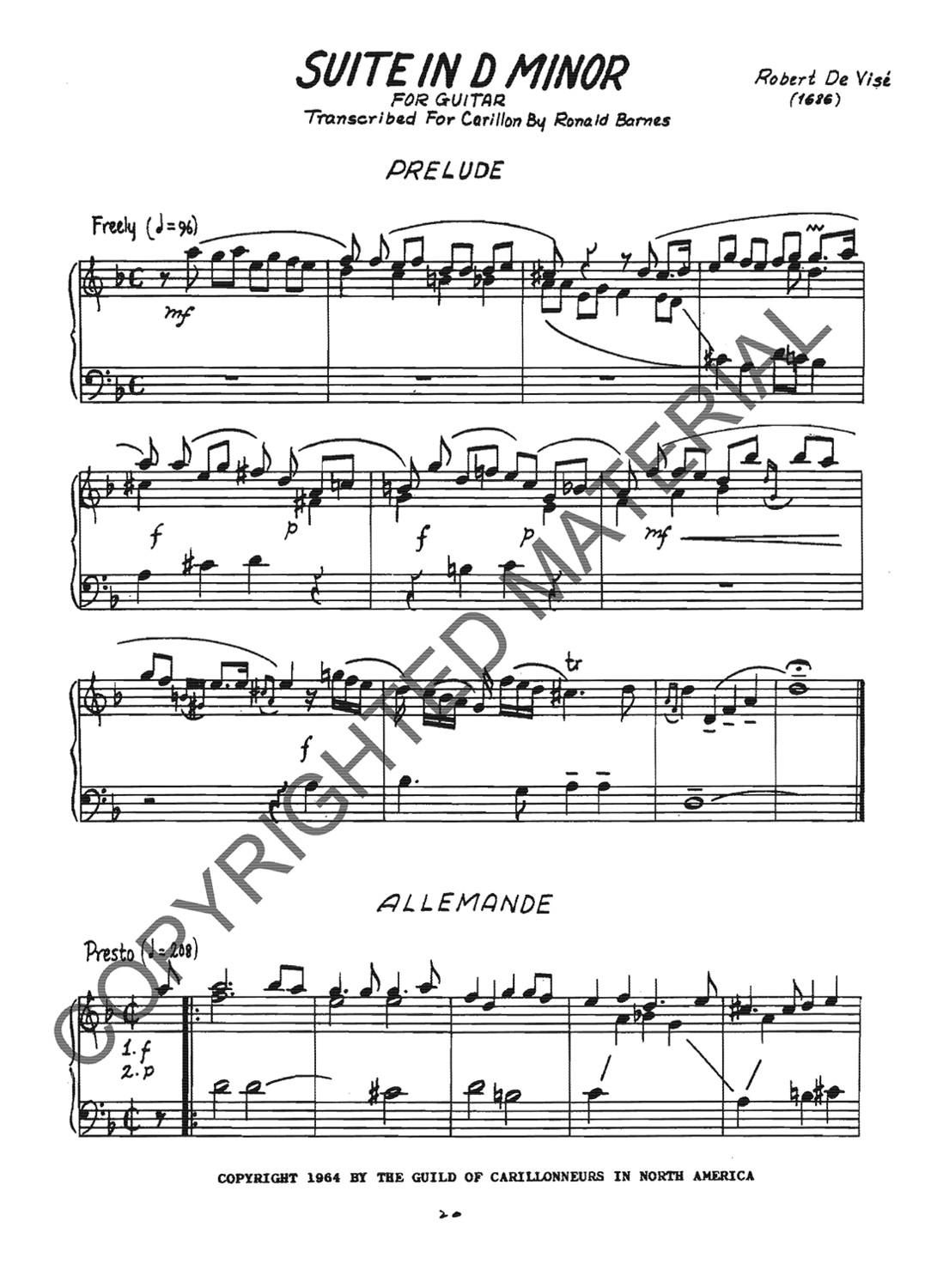 [PDF] Suite in d minor (Guitar)