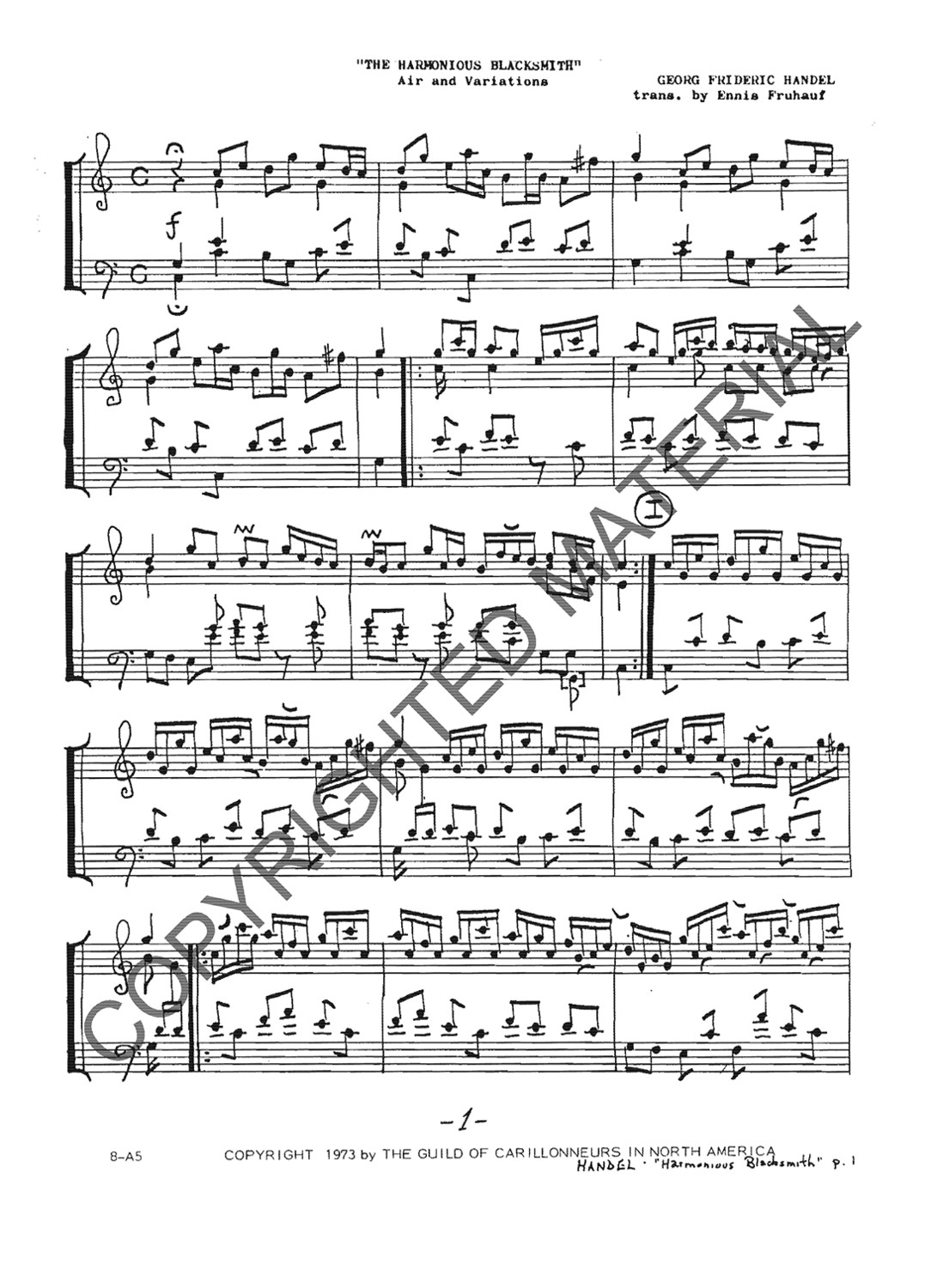 [PDF] Air and Variations (&quot;The Harmonious Blacksmith&quot;)