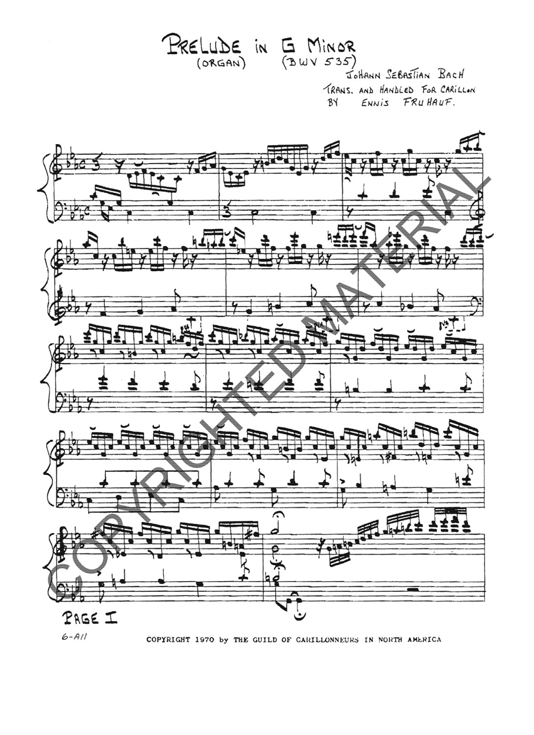 [PDF] Prelude in G Minor (BWV 535)
