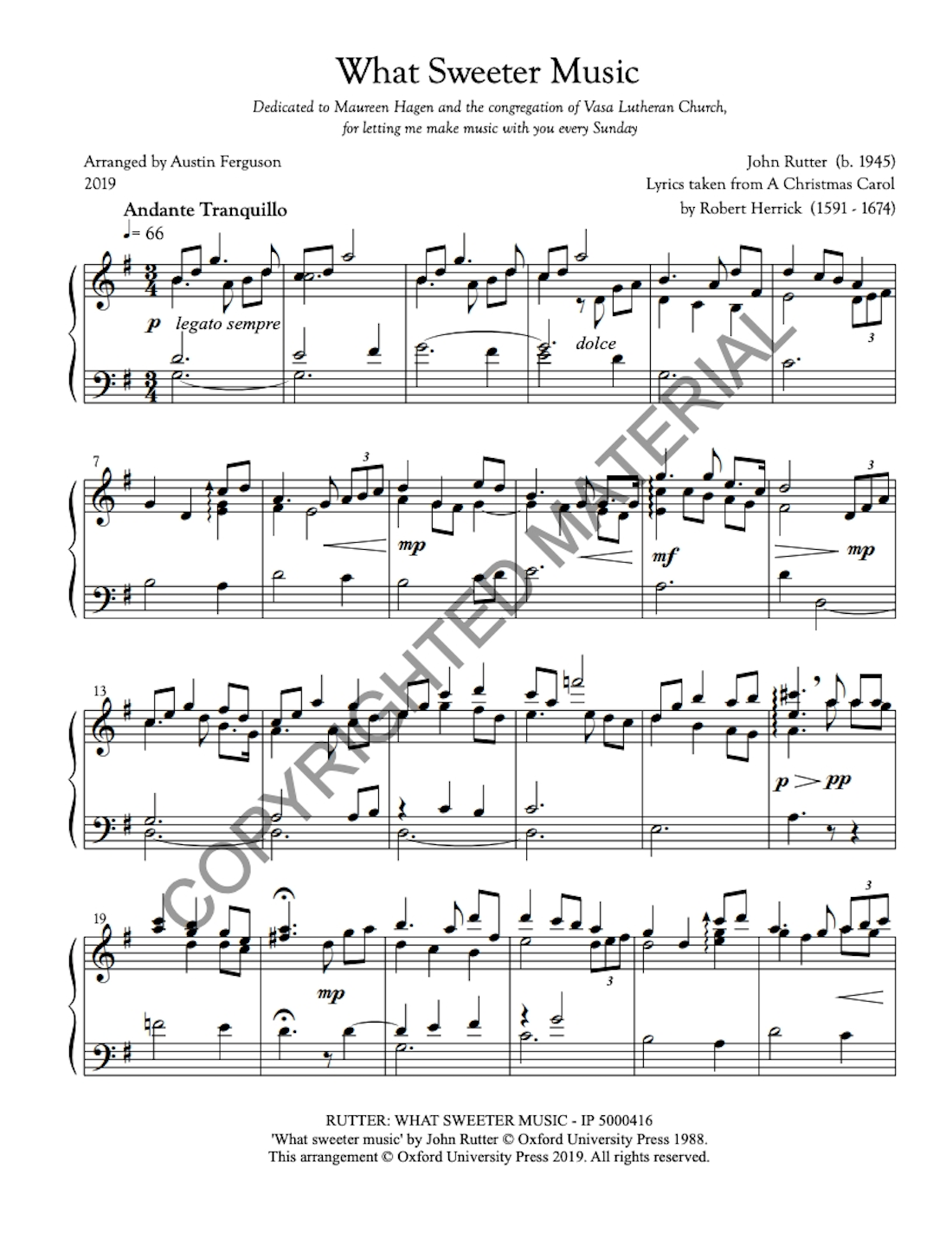 What Sweeter Music