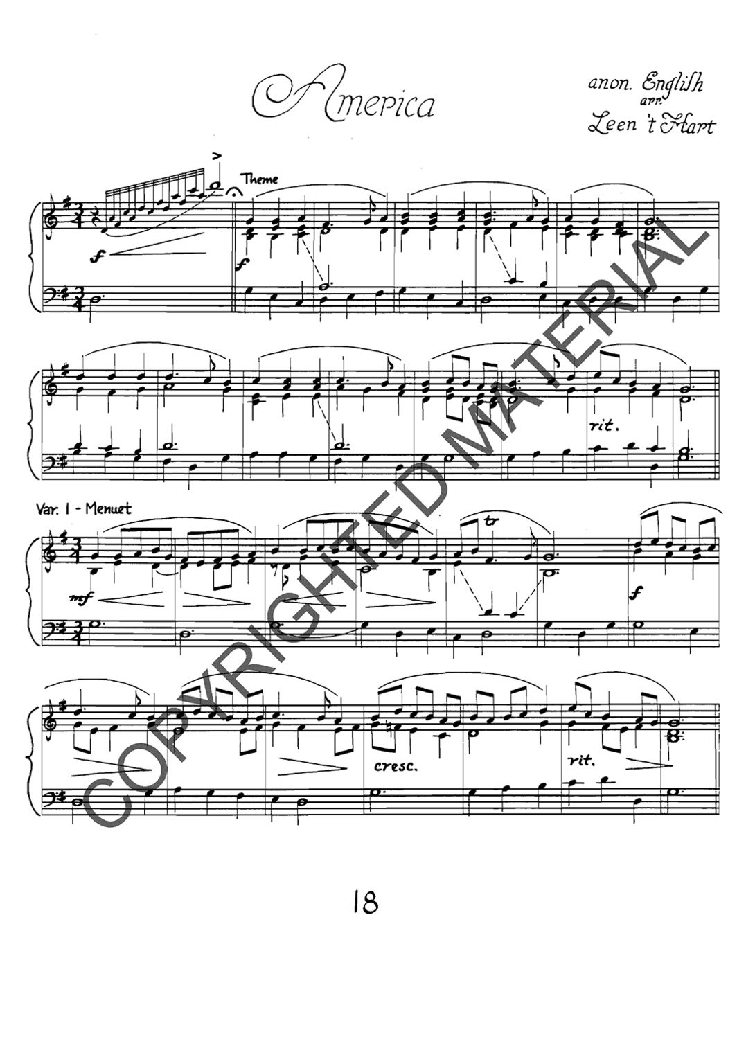 Image of the first page of the score for preview only