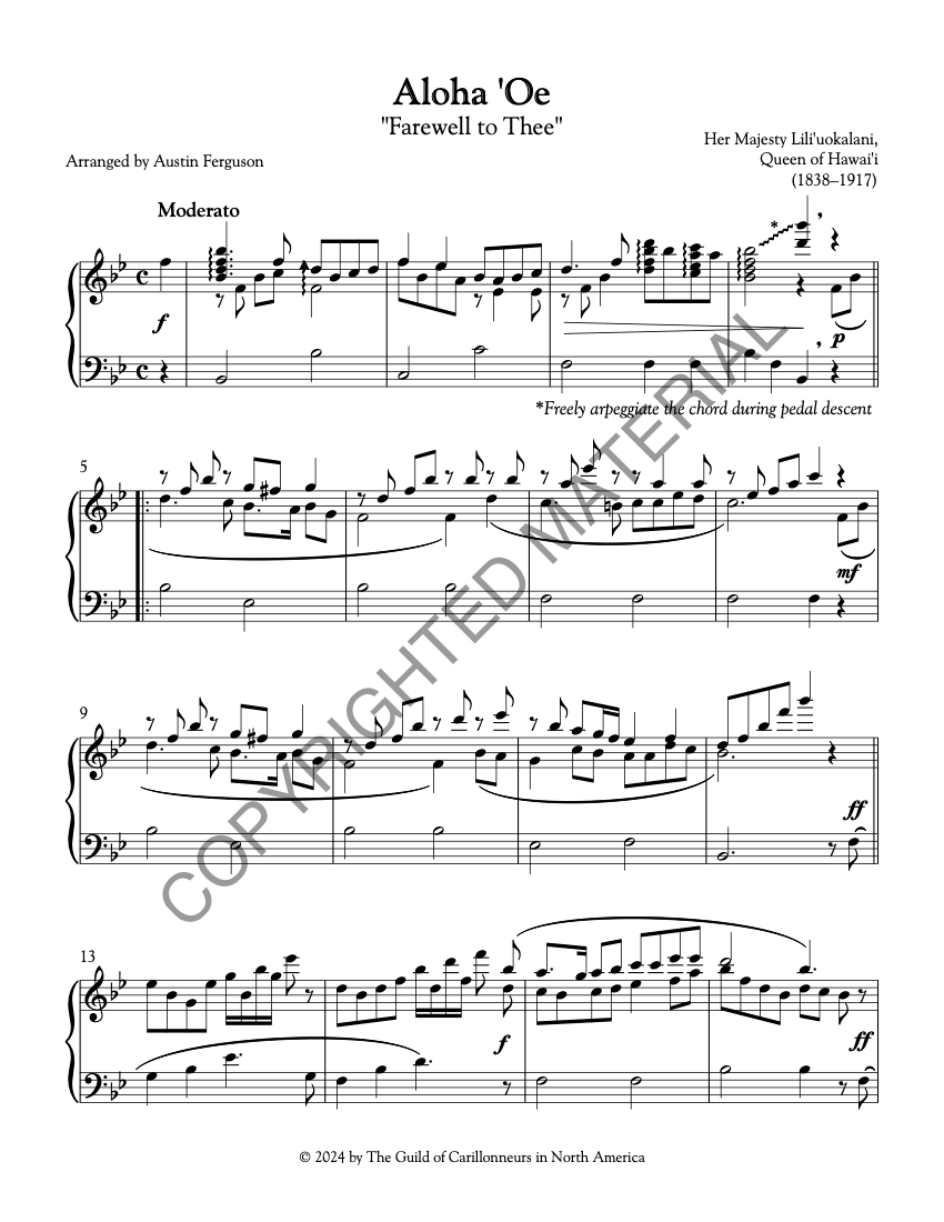 Image of the first page of the score for preview only
