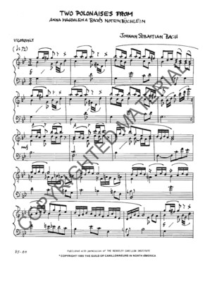 Two Polonaises from Anna Magdalena Bach's Notebook