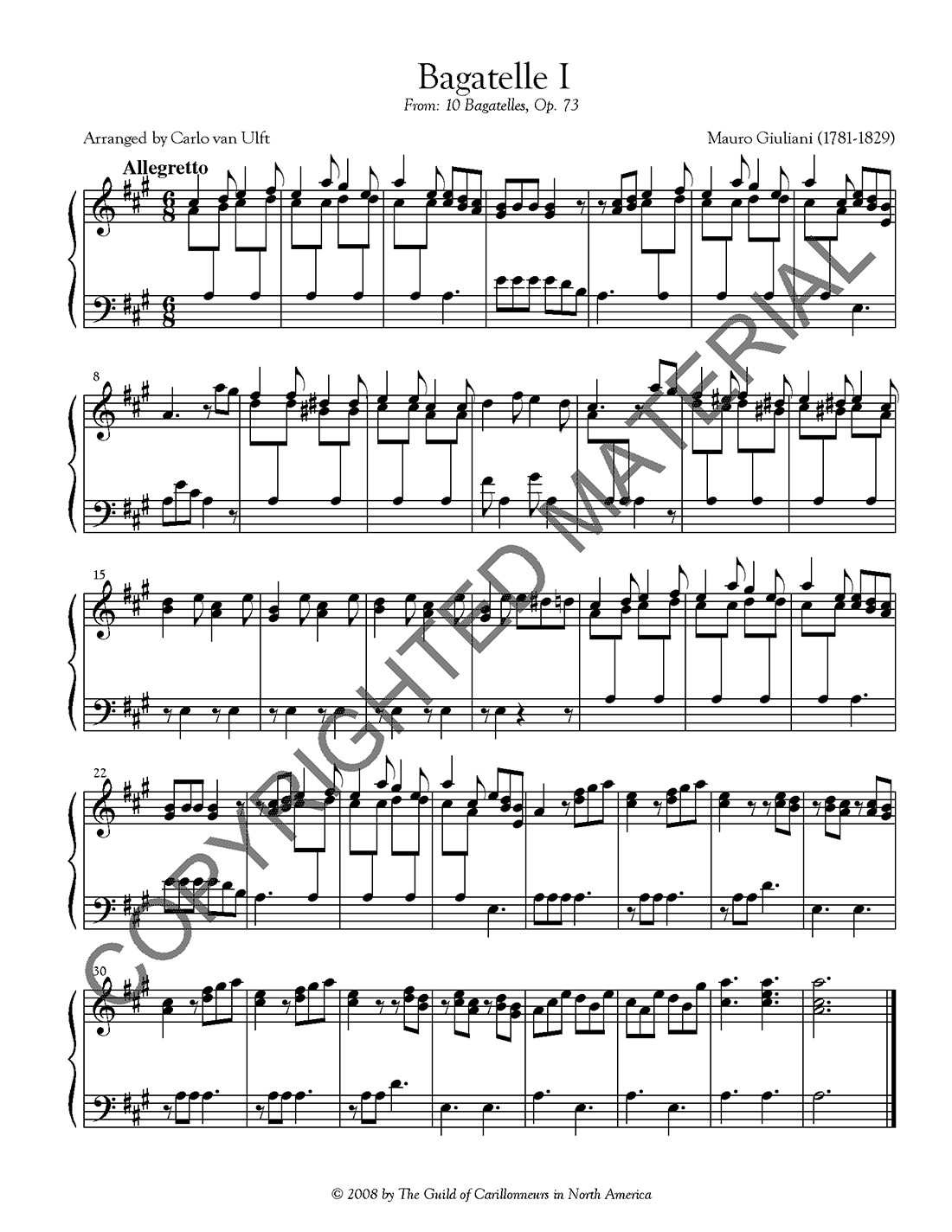 Selections from 10 Bagatelles, Op. 73